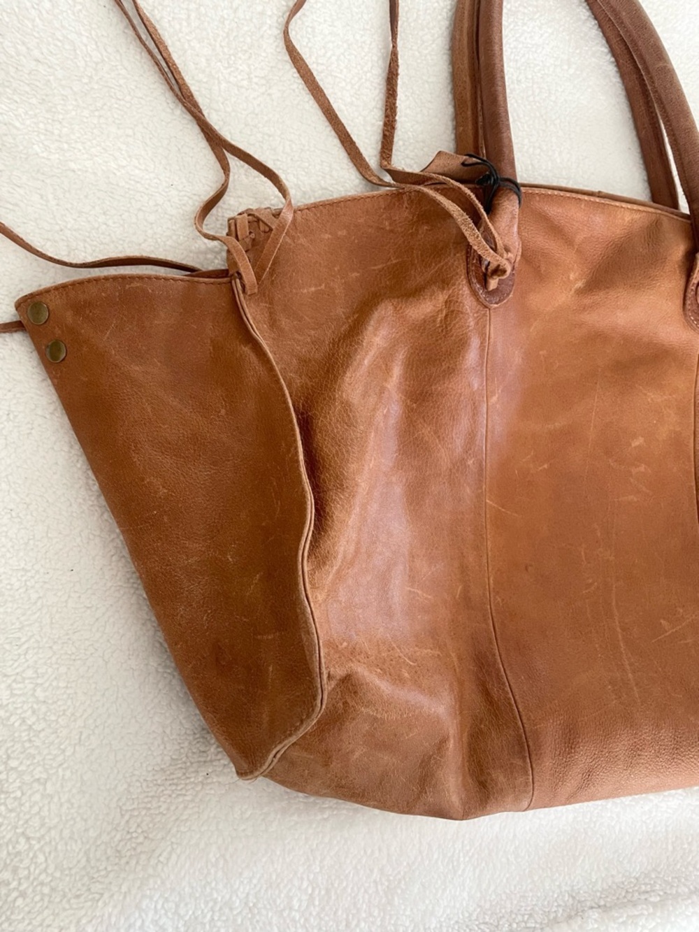 Urban Outfitters Ecote XL Brown Leather Shoulder/Tote Bag - Picture 2 of 14